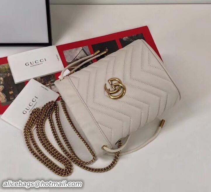 Promotional Gucci GG Marmont Double G Mini Bucket Bag 575163 White 2019 