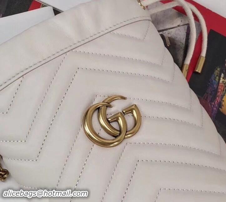 Promotional Gucci GG Marmont Double G Mini Bucket Bag 575163 White 2019 