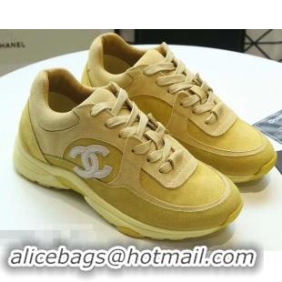 Sale Promotion Chanel Suede Calfskin Sneakers G34360 Yellow 2019