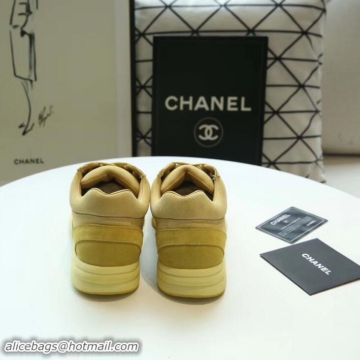 Sale Promotion Chanel Suede Calfskin Sneakers G34360 Yellow 2019