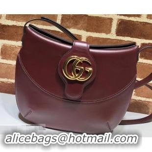 Low Cost Gucci Double G Arli Medium Shoulder Bag 568857 Burgundy 2019