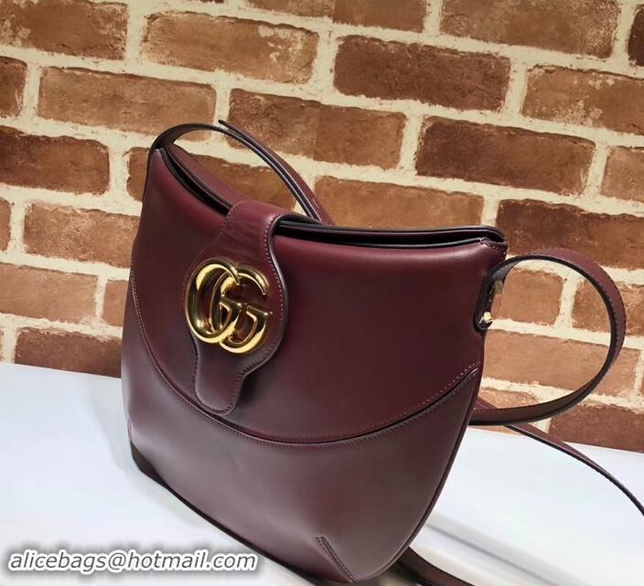 Low Cost Gucci Double G Arli Medium Shoulder Bag 568857 Burgundy 2019