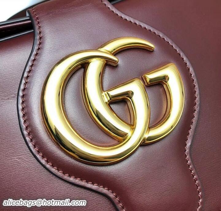 Low Cost Gucci Double G Arli Medium Shoulder Bag 568857 Burgundy 2019