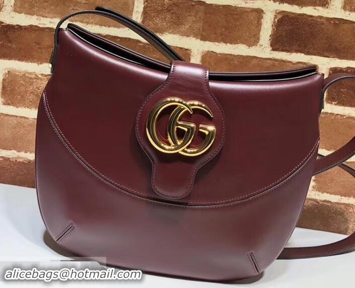 Low Cost Gucci Double G Arli Medium Shoulder Bag 568857 Burgundy 2019