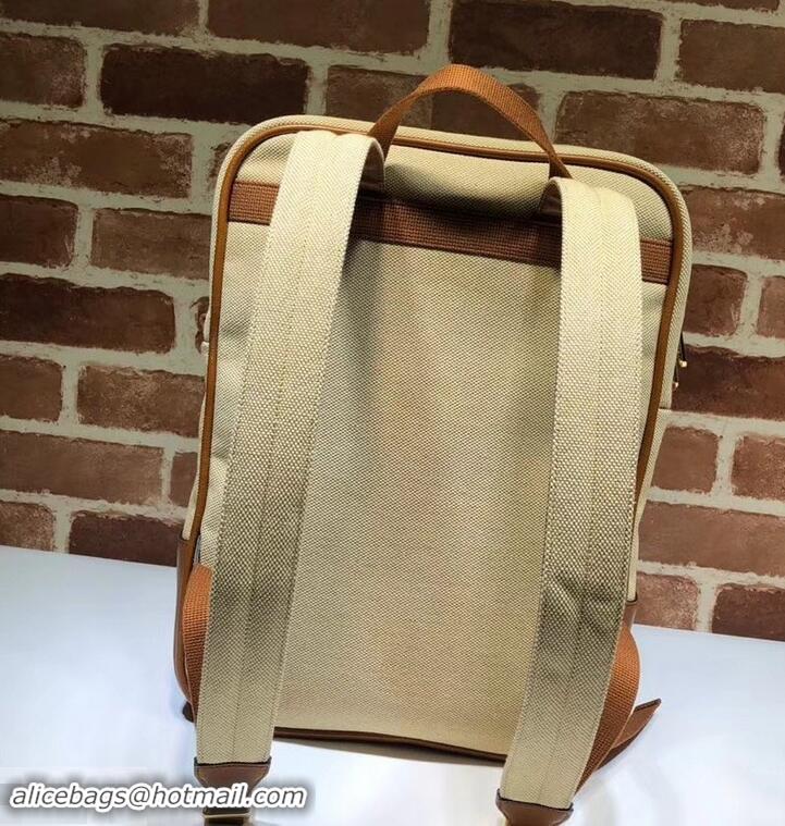 Super Quality Gucci Web Vintage Canvas Backpack Bag 575063 Beige 2019