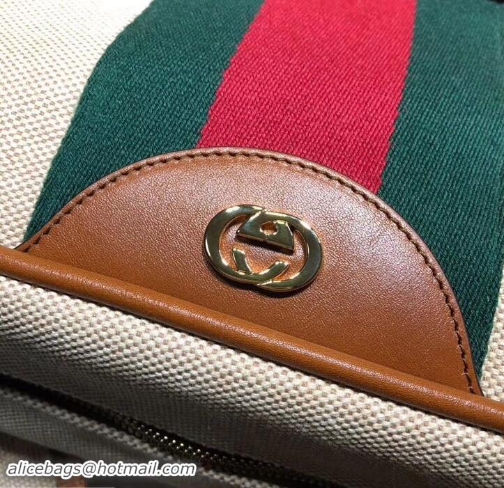 Super Quality Gucci Web Vintage Canvas Backpack Bag 575063 Beige 2019