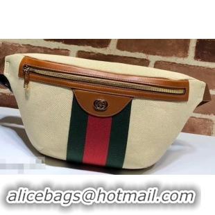  Luxury Gucci Web Vintage Canvas Belt Bag 575082 Beige 2019  