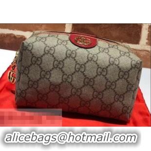 Luxury Gucci Double G Ophidia GG Cosmetic Case 548393 Red 2019