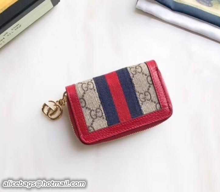 Discounts Gucci Web Ophidia GG Key Case 523157 Red 2019