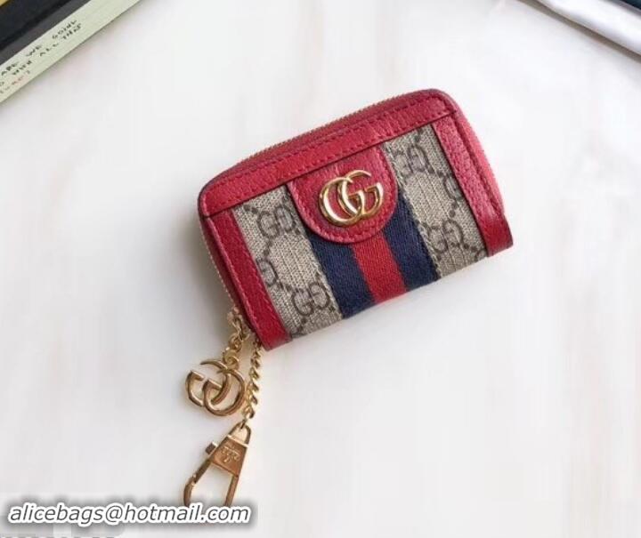 Discounts Gucci Web Ophidia GG Key Case 523157 Red 2019