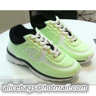 Top Quality Chanel Lycra Sneakers G34765 Fluo Green 2019