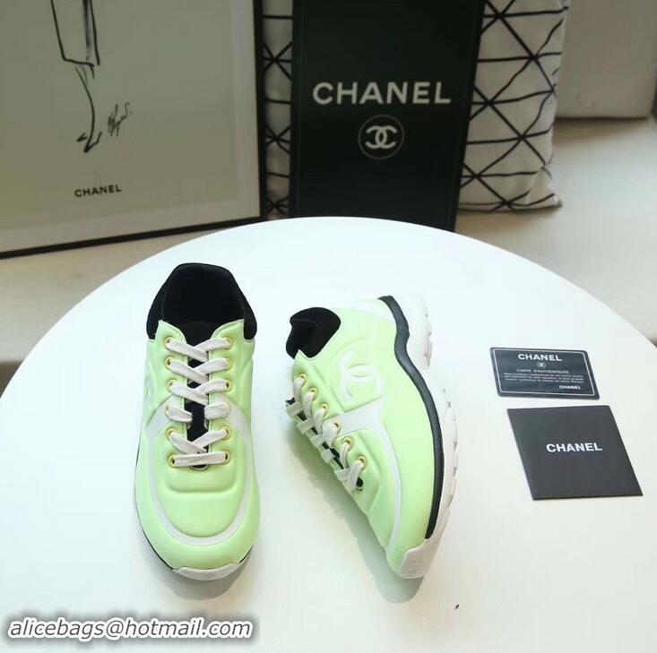 Top Quality Chanel Lycra Sneakers G34765 Fluo Green 2019