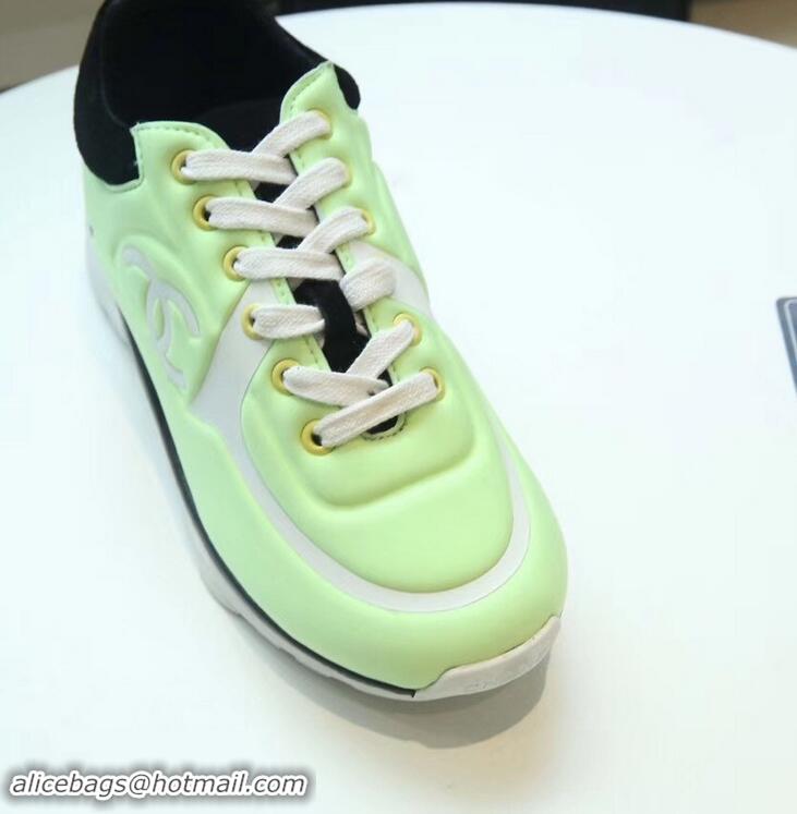 Top Quality Chanel Lycra Sneakers G34765 Fluo Green 2019