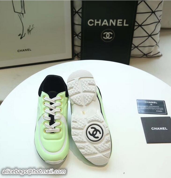 Top Quality Chanel Lycra Sneakers G34765 Fluo Green 2019