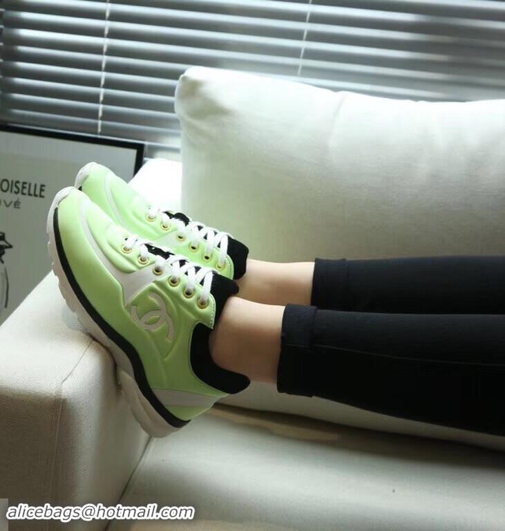 Top Quality Chanel Lycra Sneakers G34765 Fluo Green 2019