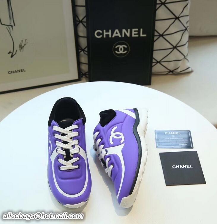 Low Cost Design Chanel Lycra Sneakers G34765 Purple 2019