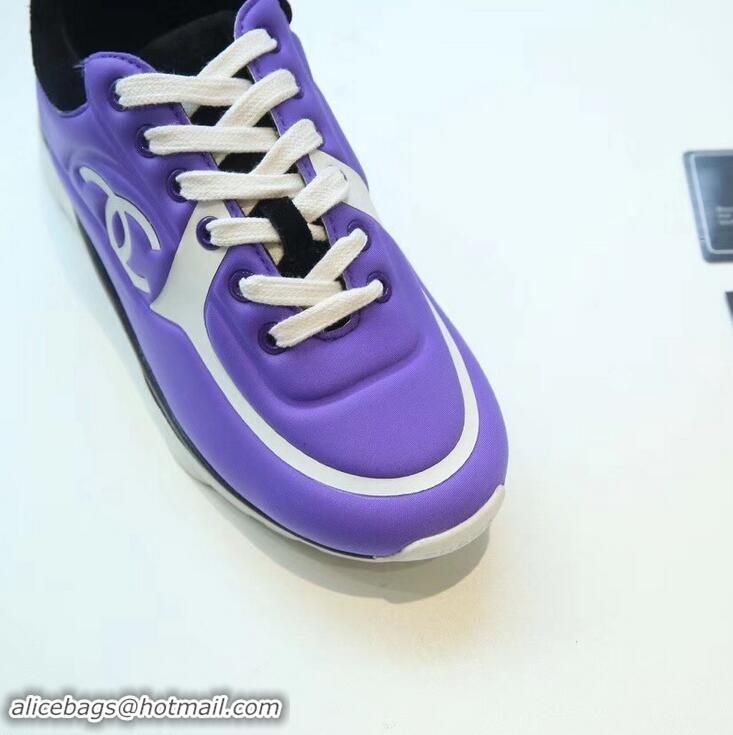 Low Cost Design Chanel Lycra Sneakers G34765 Purple 2019