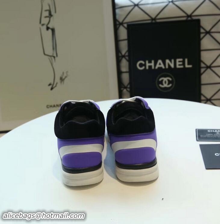 Low Cost Design Chanel Lycra Sneakers G34765 Purple 2019