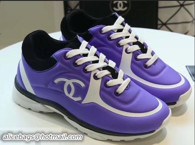 Low Cost Design Chanel Lycra Sneakers G34765 Purple 2019