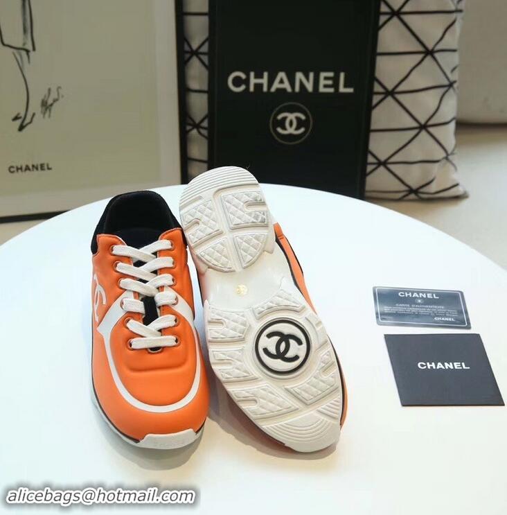 Free Shipping Discount Chanel Lycra Sneakers G34765 Orange 2019