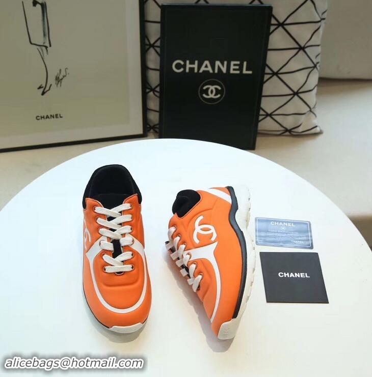 Free Shipping Discount Chanel Lycra Sneakers G34765 Orange 2019