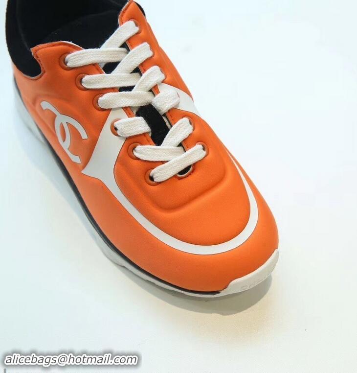 Free Shipping Discount Chanel Lycra Sneakers G34765 Orange 2019