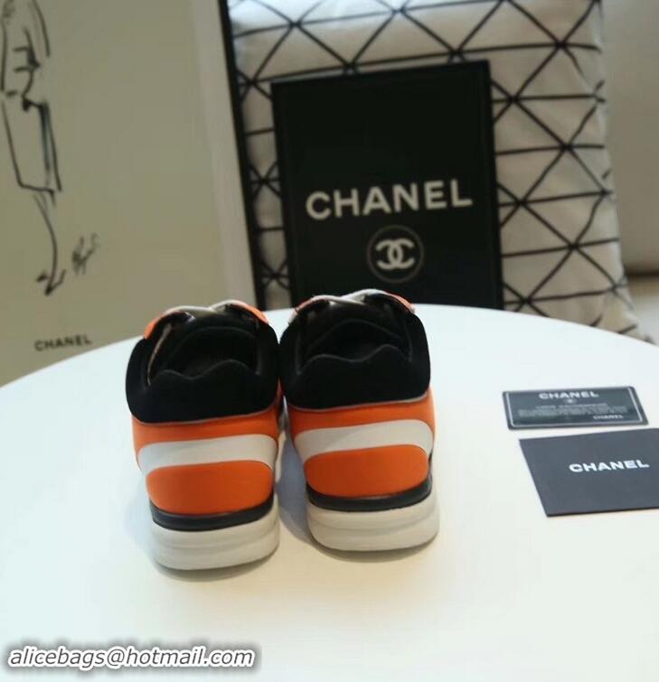 Free Shipping Discount Chanel Lycra Sneakers G34765 Orange 2019