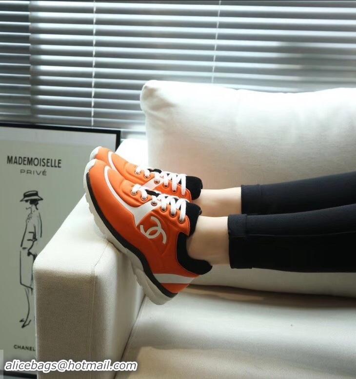 Free Shipping Discount Chanel Lycra Sneakers G34765 Orange 2019