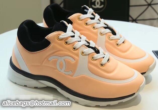 Popular Style Chanel Lycra Sneakers G34765 Nude Pink 2019