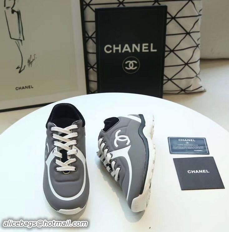 Traditional Discount Chanel Lycra Sneakers G34765 Gray 2019