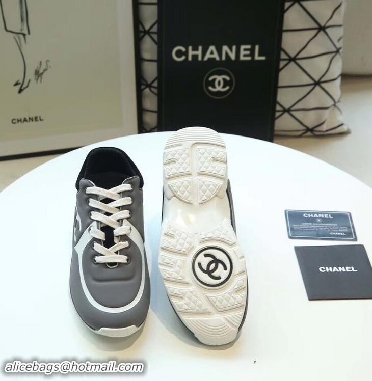 Traditional Discount Chanel Lycra Sneakers G34765 Gray 2019