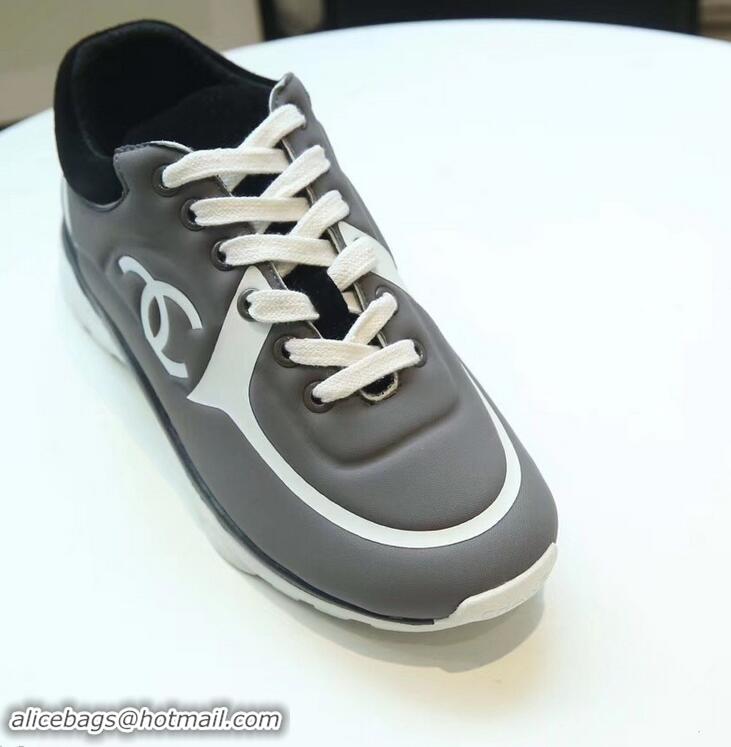 Traditional Discount Chanel Lycra Sneakers G34765 Gray 2019