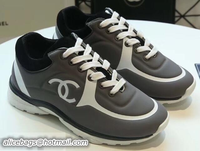 Traditional Discount Chanel Lycra Sneakers G34765 Gray 2019