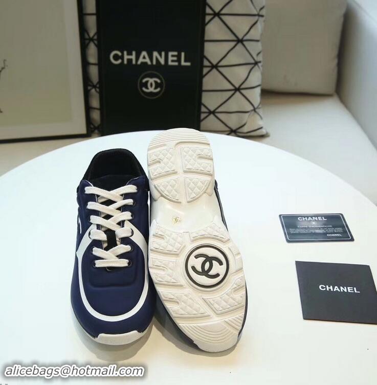 Promotional Chanel Lycra Sneakers G34765 Blue 2019