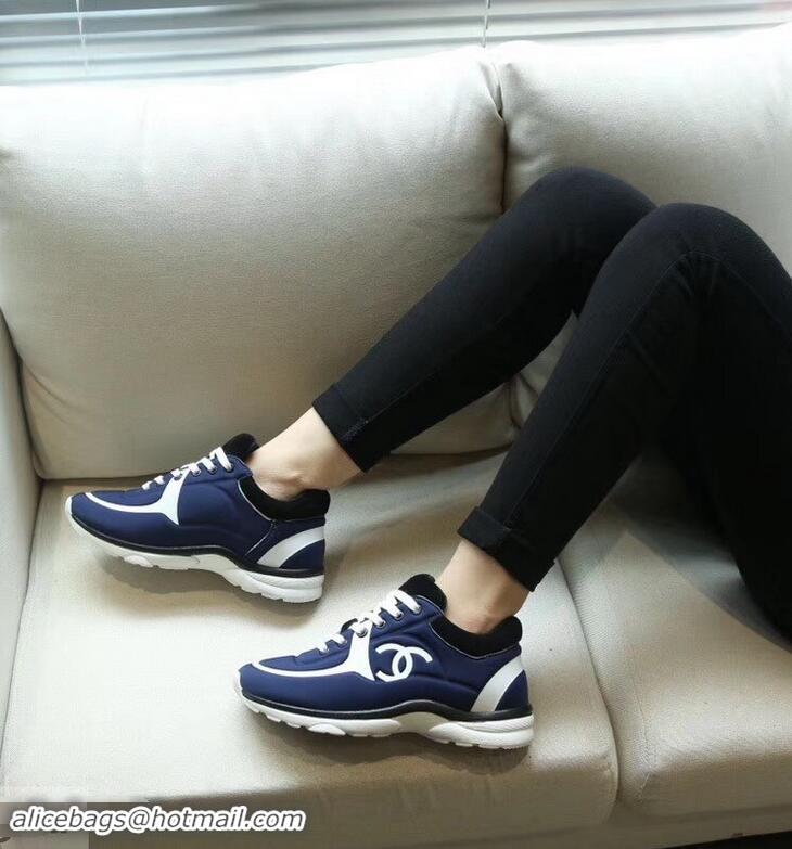 Promotional Chanel Lycra Sneakers G34765 Blue 2019