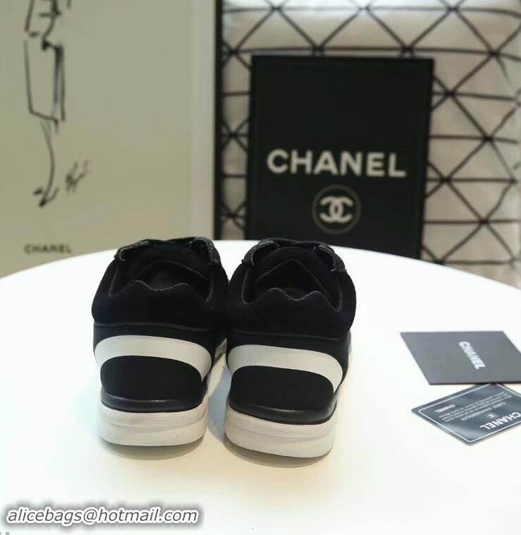 Chic Reproduction Chanel Lycra Sneakers G34765 Black/Orange 2019