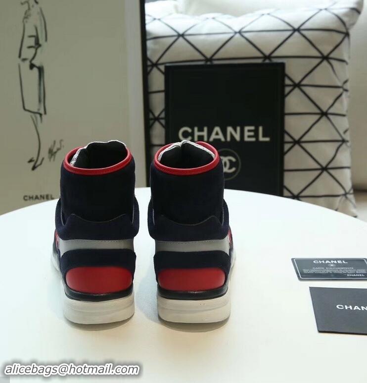 Modern Cheap Chanel CC Logo High-top Sneakers G35060 Gray 2019