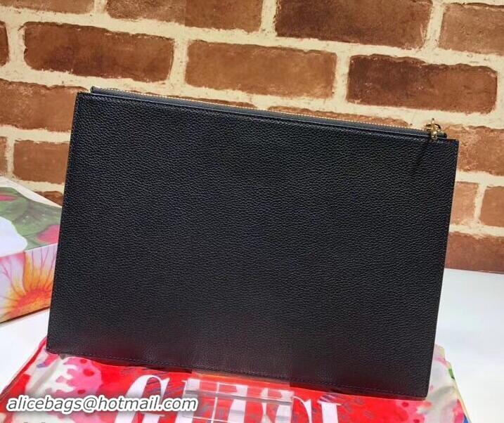 Hot Sale Gucci Zumi Grainy Leather Pouch Clutch Bag 570728 Black 2019 