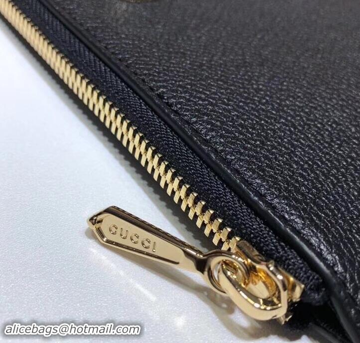 Hot Sale Gucci Zumi Grainy Leather Pouch Clutch Bag 570728 Black 2019 