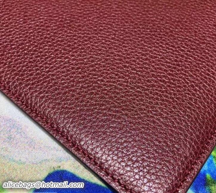 Purchase Gucci Zumi Grainy Leather Pouch Clutch Bag 570728 Burgundy 2019 