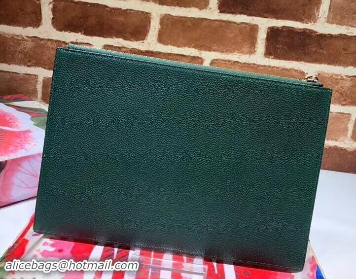 Luxury Gucci Zumi Grainy Leather Pouch Clutch Bag 570728 Green 2019 