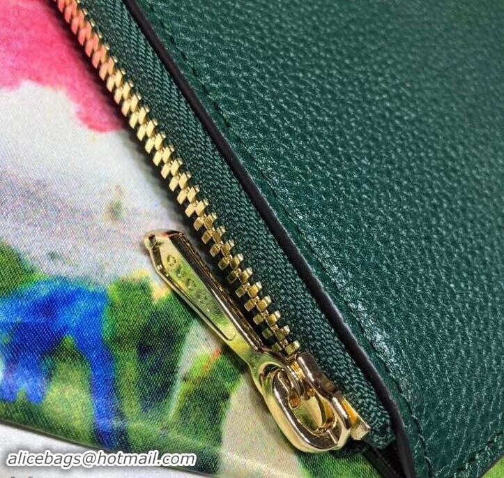 Luxury Gucci Zumi Grainy Leather Pouch Clutch Bag 570728 Green 2019 