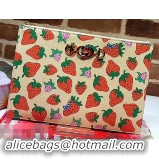 Best Price Gucci Zumi Grainy Leather Pouch Clutch Bag 570728 Strawberry 2019