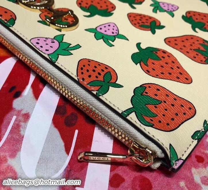 Best Price Gucci Zumi Grainy Leather Pouch Clutch Bag 570728 Strawberry 2019