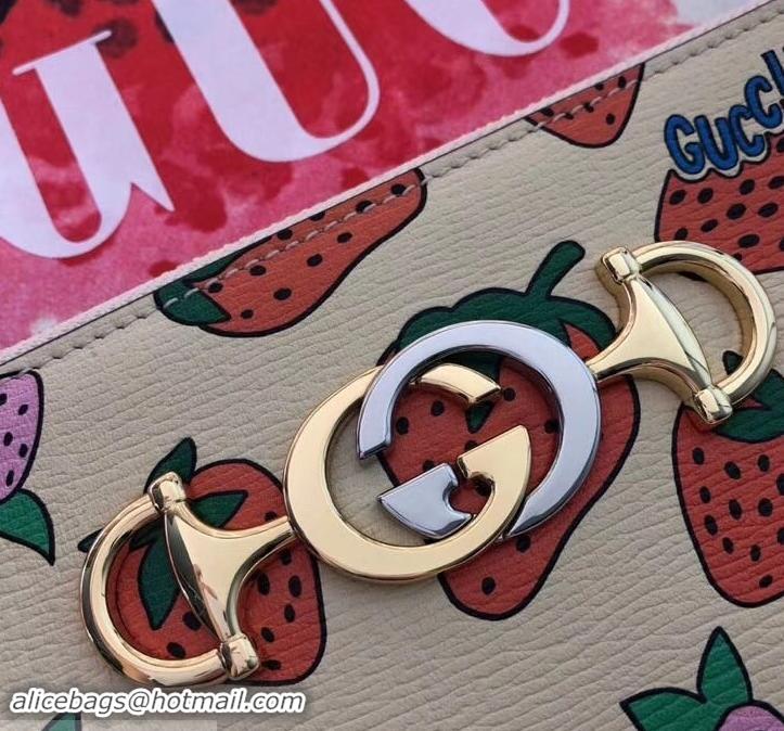 Best Price Gucci Zumi Grainy Leather Pouch Clutch Bag 570728 Strawberry 2019