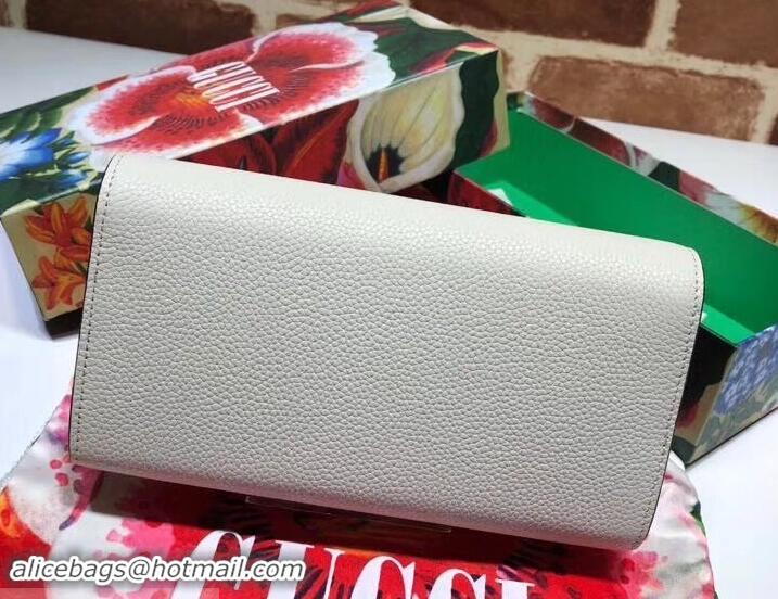 Best Price Gucci Zumi Grainy Leather Continental Wallet 573612 White 2019