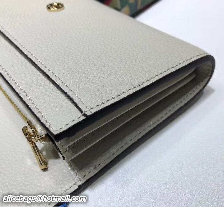 Best Price Gucci Zumi Grainy Leather Continental Wallet 573612 White 2019