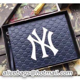 Reasonable Gucci Original GG pouch with NY Yankees patch 547796 blue