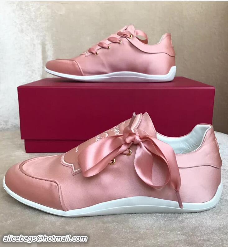 Classic Discount Roger Vivier Sporty Viv' Etiquette Sneakers R8324 Pink 2018