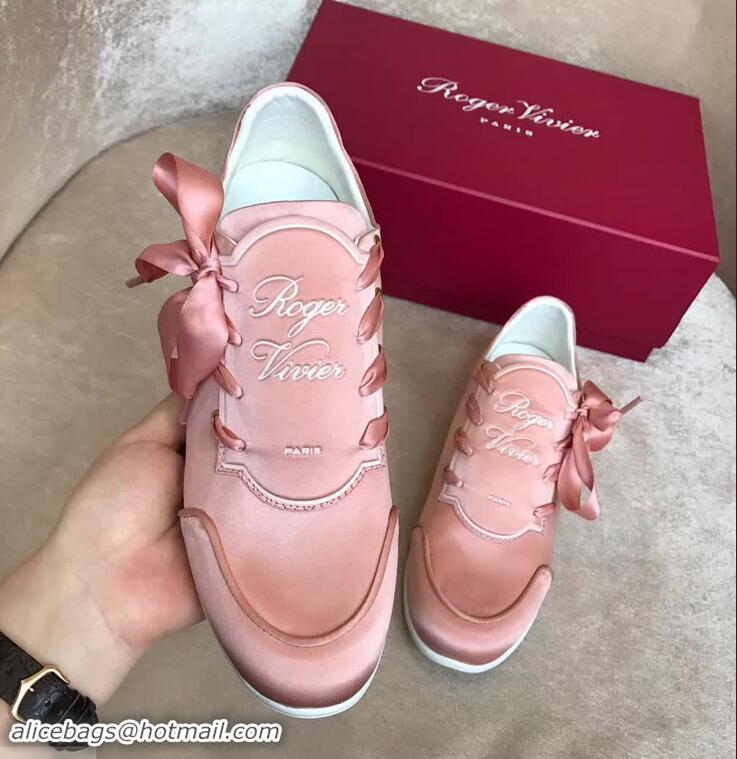 Classic Discount Roger Vivier Sporty Viv' Etiquette Sneakers R8324 Pink 2018